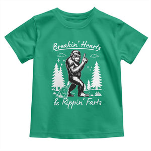 Funny Bigfoot Sasquatch Toddler T Shirt Breakin Hearts And Rippin Farts TS14 Irish Green Print Your Wear
