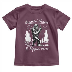 Funny Bigfoot Sasquatch Toddler T Shirt Breakin Hearts And Rippin Farts TS14 Maroon Print Your Wear