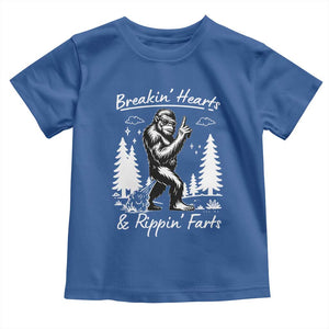Funny Bigfoot Sasquatch Toddler T Shirt Breakin Hearts And Rippin Farts TS14 Royal Blue Print Your Wear