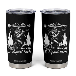 Funny Bigfoot Sasquatch Tumbler Cup Breakin Hearts And Rippin Farts TS14 Black Print Your Wear