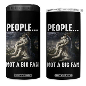 Funny Alpha Wolf Meme 4 in 1 Can Cooler Tumbler Sarcastic People Not A Big Fan TS14 One Size: 16 oz Black Print Your Wear