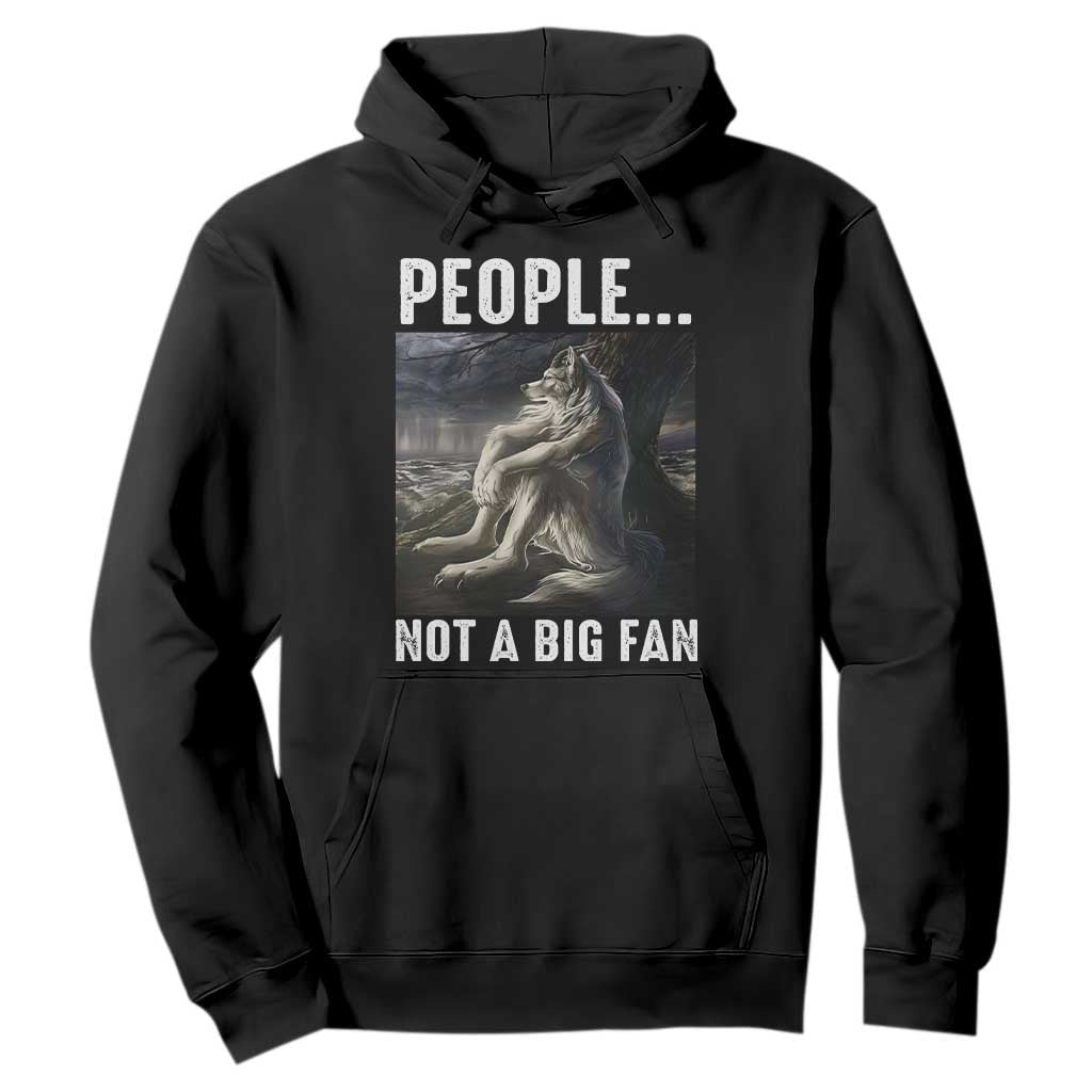 Funny Alpha Wolf Meme Hoodie Sarcastic People Not A Big Fan TS14 Black Print Your Wear
