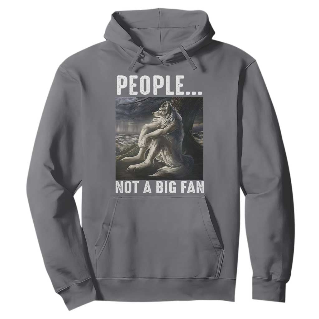 Funny Alpha Wolf Meme Hoodie Sarcastic People Not A Big Fan TS14 Charcoal Print Your Wear