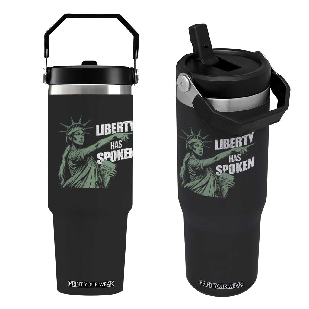 Funny Basketball Point God Liberty Meme Flip Straw Tumbler Has Spoken Patriotic USA TS14 One Size: 30 oz Black Print Your Wear