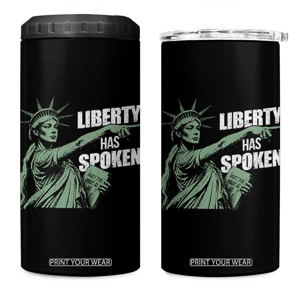 Funny Basketball Point God Liberty Meme 4 in 1 Can Cooler Tumbler Has Spoken Patriotic USA TS14 One Size: 16 oz Black Print Your Wear
