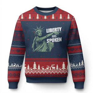 Funny Basketball Point God Liberty Meme Ugly Christmas Sweater Has Spoken Patriotic USA TS14 Navy Red Print Your Wear