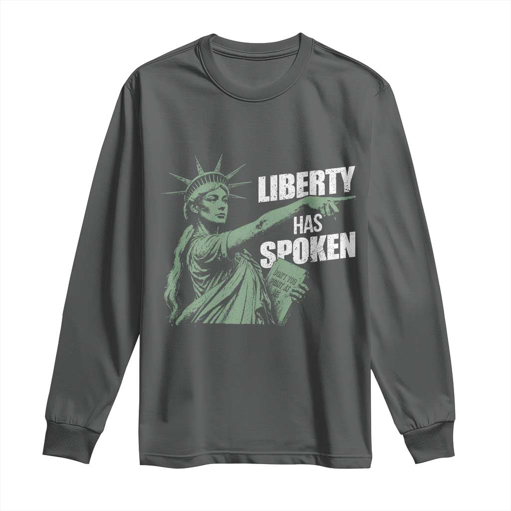 Funny Basketball Point God Liberty Meme Long Sleeve Shirt Has Spoken Patriotic USA TS14 Dark Heather Print Your Wear