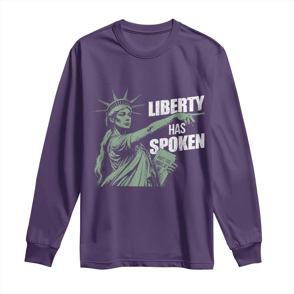 Funny Basketball Point God Liberty Meme Long Sleeve Shirt Has Spoken Patriotic USA TS14 Purple Print Your Wear