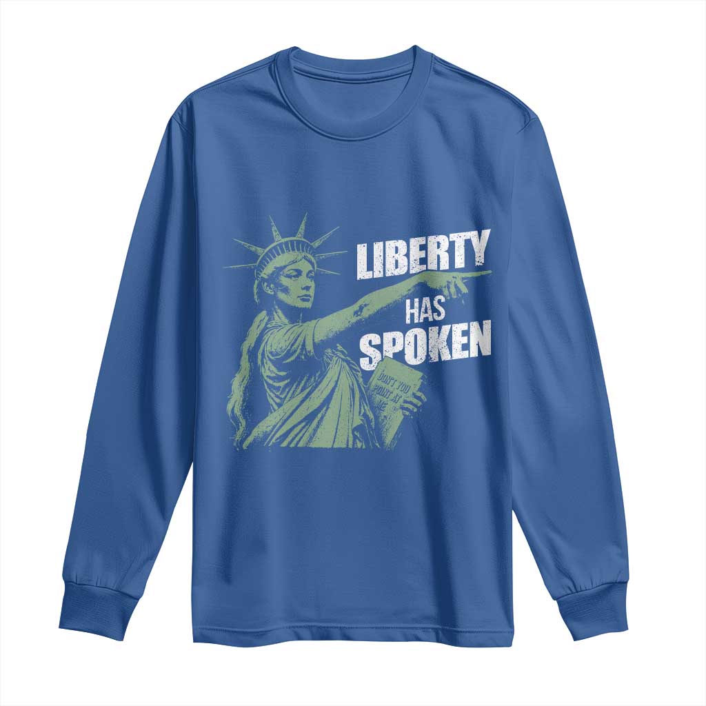 Funny Basketball Point God Liberty Meme Long Sleeve Shirt Has Spoken Patriotic USA TS14 Royal Blue Print Your Wear