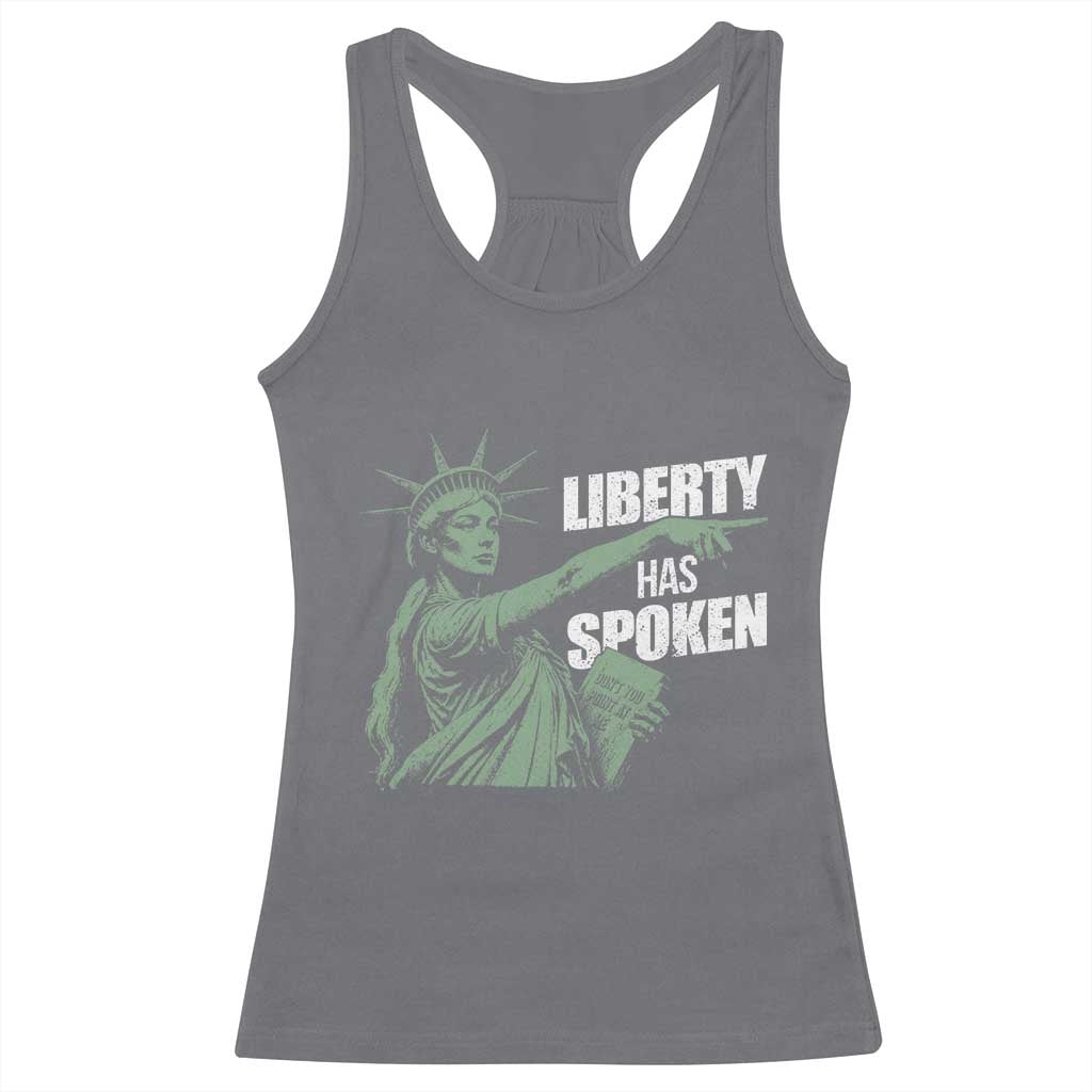 Funny Basketball Point God Liberty Meme Racerback Tank Top Has Spoken Patriotic USA TS14 Charcoal Print Your Wear
