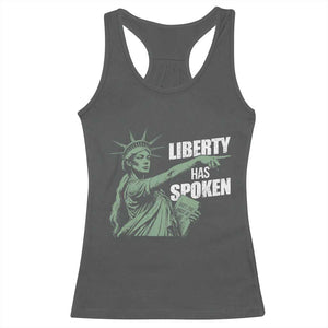 Funny Basketball Point God Liberty Meme Racerback Tank Top Has Spoken Patriotic USA TS14 Dark Heather Print Your Wear