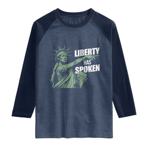 Funny Basketball Point God Liberty Meme Raglan Shirt Has Spoken Patriotic USA TS14 Heather Denim Navy Print Your Wear