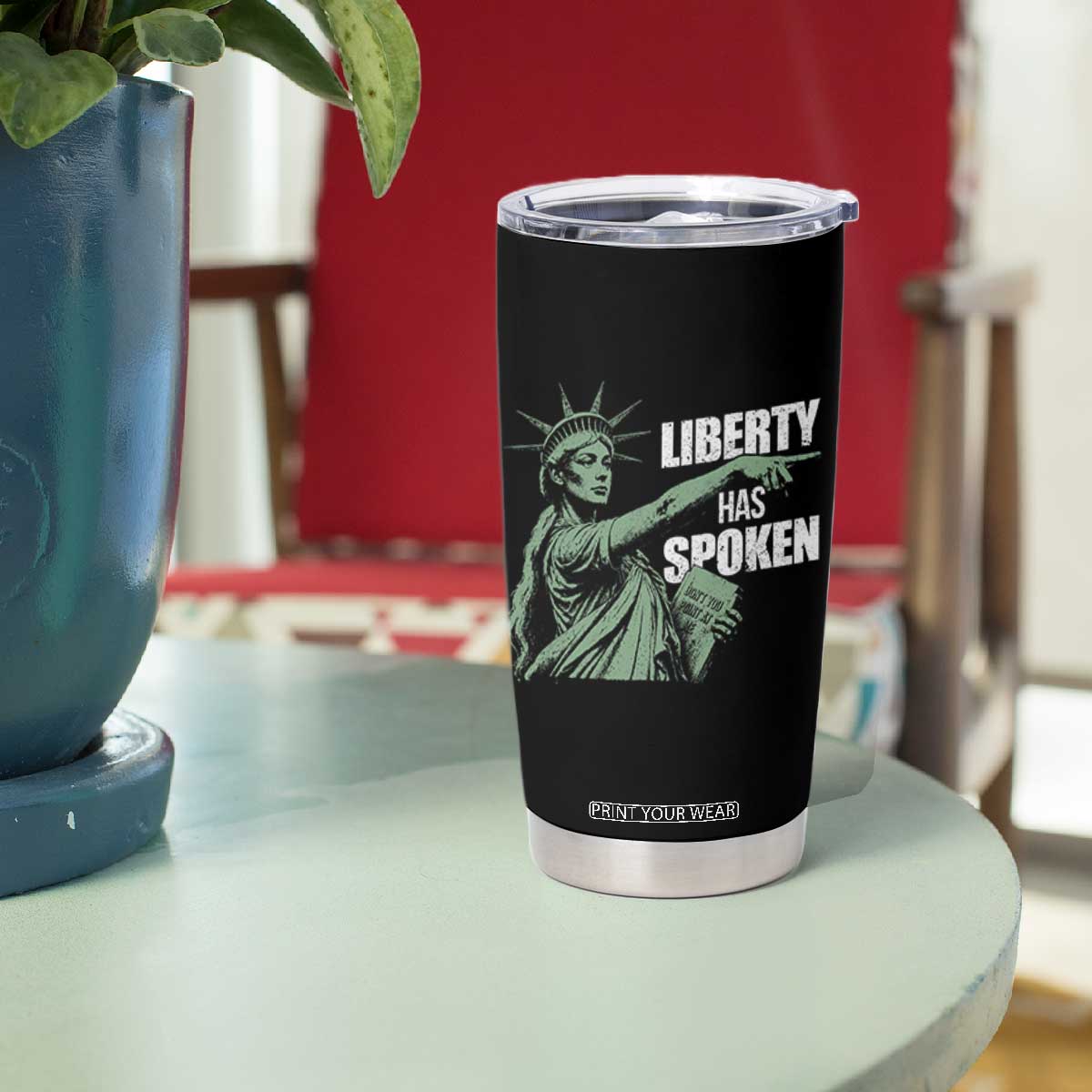 Funny Basketball Point God Liberty Meme Tumbler Cup Has Spoken Patriotic USA TS14 Print Your Wear