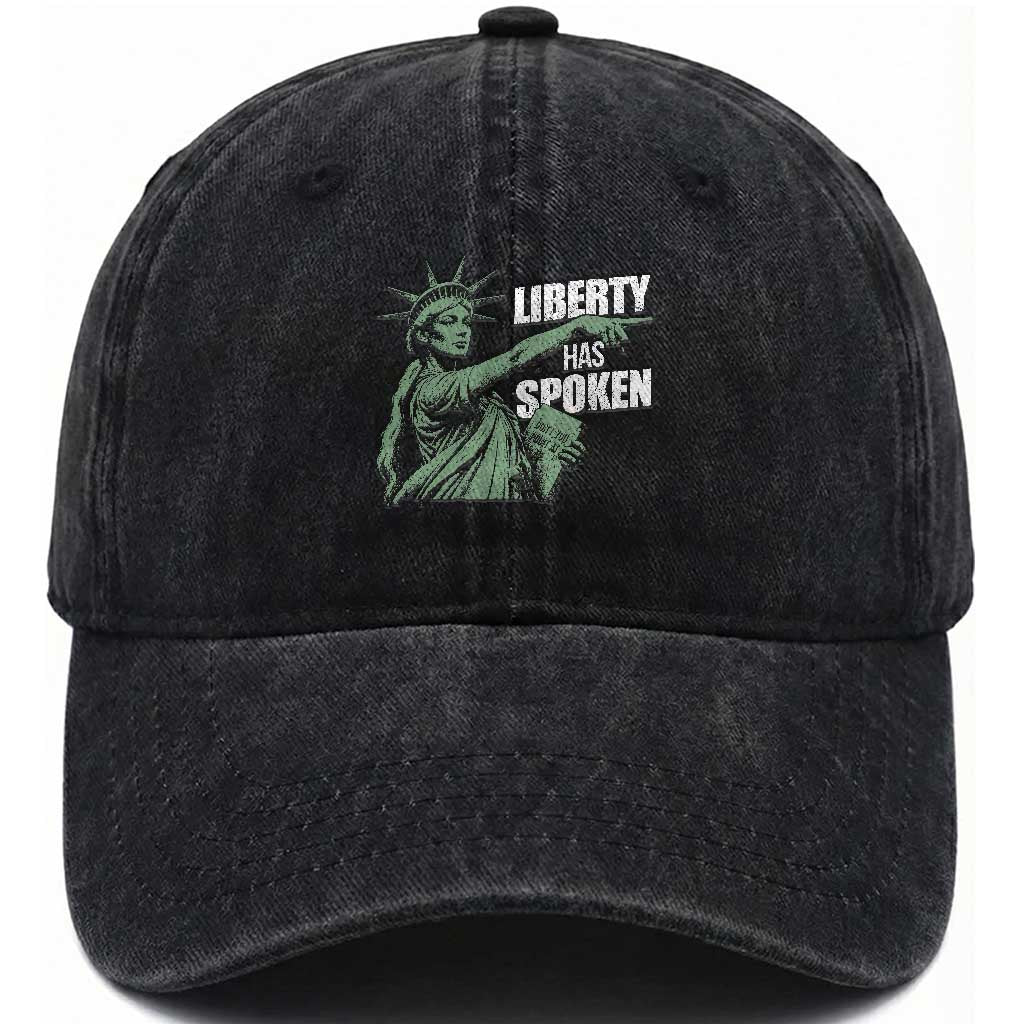 Funny Basketball Point God Liberty Meme Washed Cotton Baseball Cap Has Spoken Patriotic USA TS14 Print Your Wear