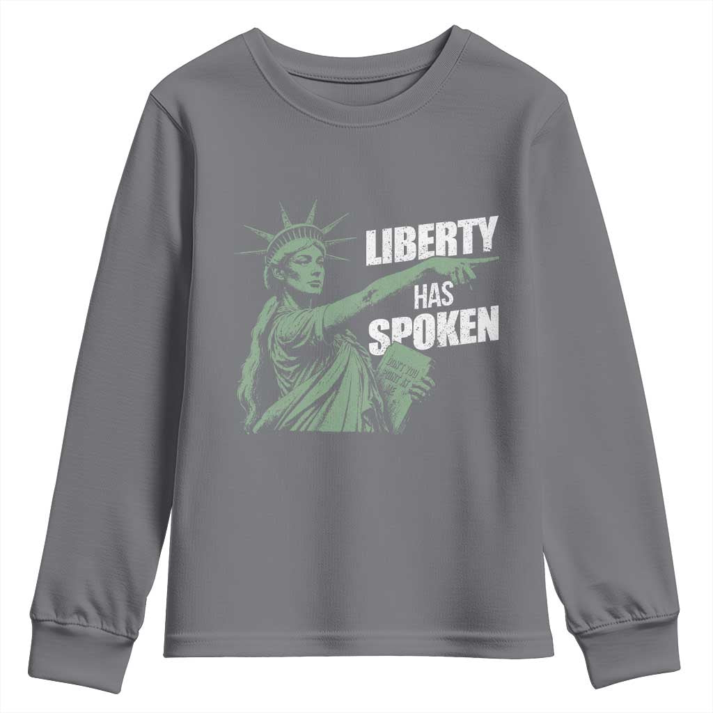 Funny Basketball Point God Liberty Meme Youth Sweatshirt Has Spoken Patriotic USA TS14 Charcoal Print Your Wear