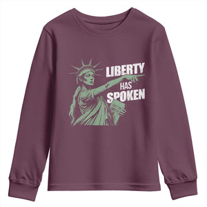 Funny Basketball Point God Liberty Meme Youth Sweatshirt Has Spoken Patriotic USA TS14 Maroon Print Your Wear
