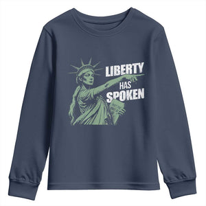 Funny Basketball Point God Liberty Meme Youth Sweatshirt Has Spoken Patriotic USA TS14 Navy Print Your Wear