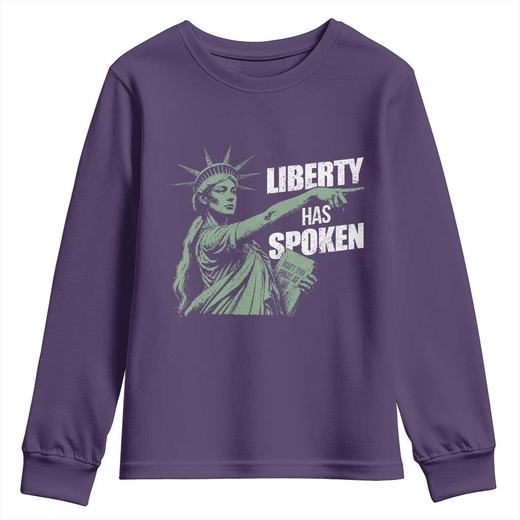 Funny Basketball Point God Liberty Meme Youth Sweatshirt Has Spoken Patriotic USA TS14 Purple Print Your Wear