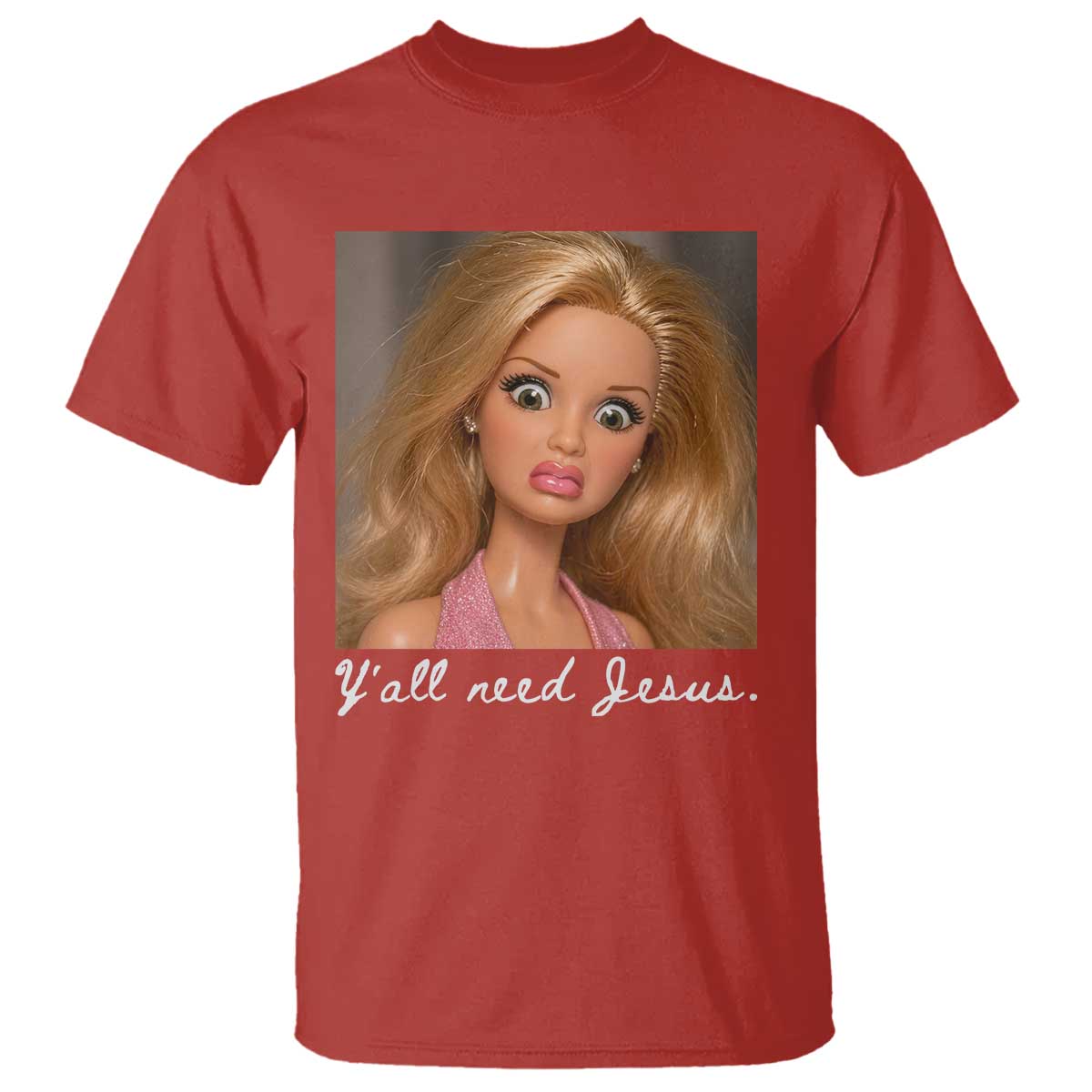 Y'all Need Jesus T Shirt Funny Girls Meme Saying Christian Humor TS14 Red Print Your Wear