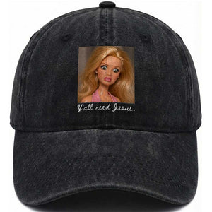 Y'all Need Jesus Washed Cotton Baseball Cap Funny Girls Meme Saying Christian Humor TS14 Print Your Wear