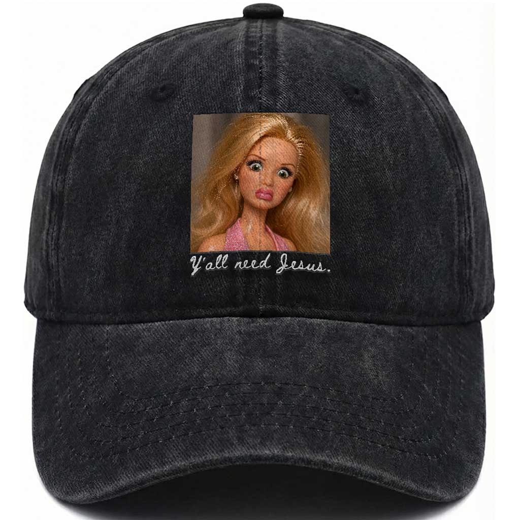 Y'all Need Jesus Washed Cotton Baseball Cap Funny Girls Meme Saying Christian Humor TS14 Print Your Wear