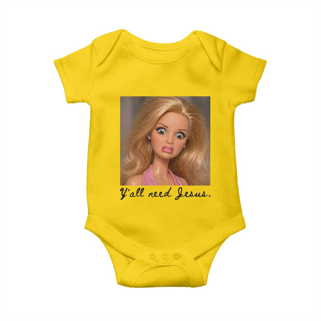 Ya'll Need Jesus Disgusted Face Christian Funny Baby Onesie TS14 Daisy Print Your Wear