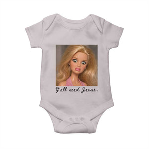 Ya'll Need Jesus Disgusted Face Christian Funny Baby Onesie TS14 Ice Gray Print Your Wear