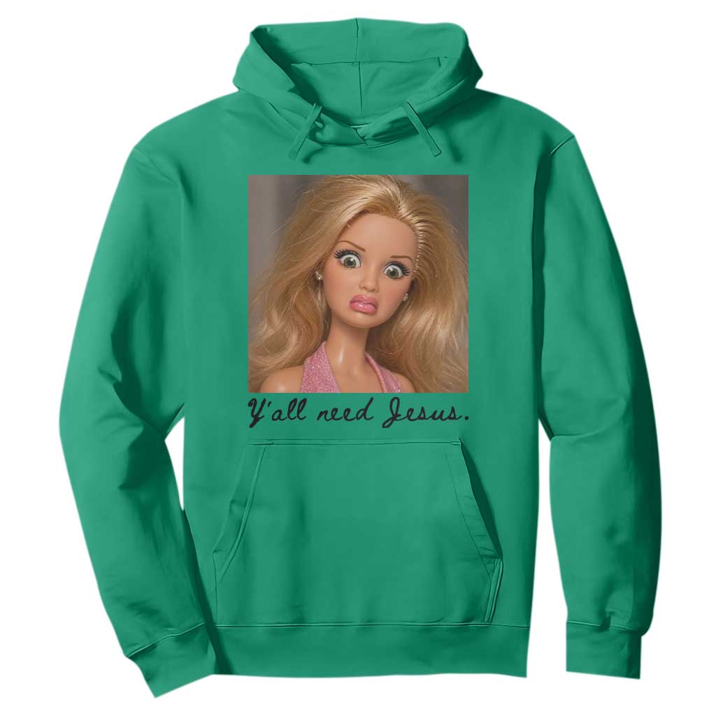 Ya'll Need Jesus Disgusted Face Christian Funny Hoodie TS14 Irish Green Print Your Wear