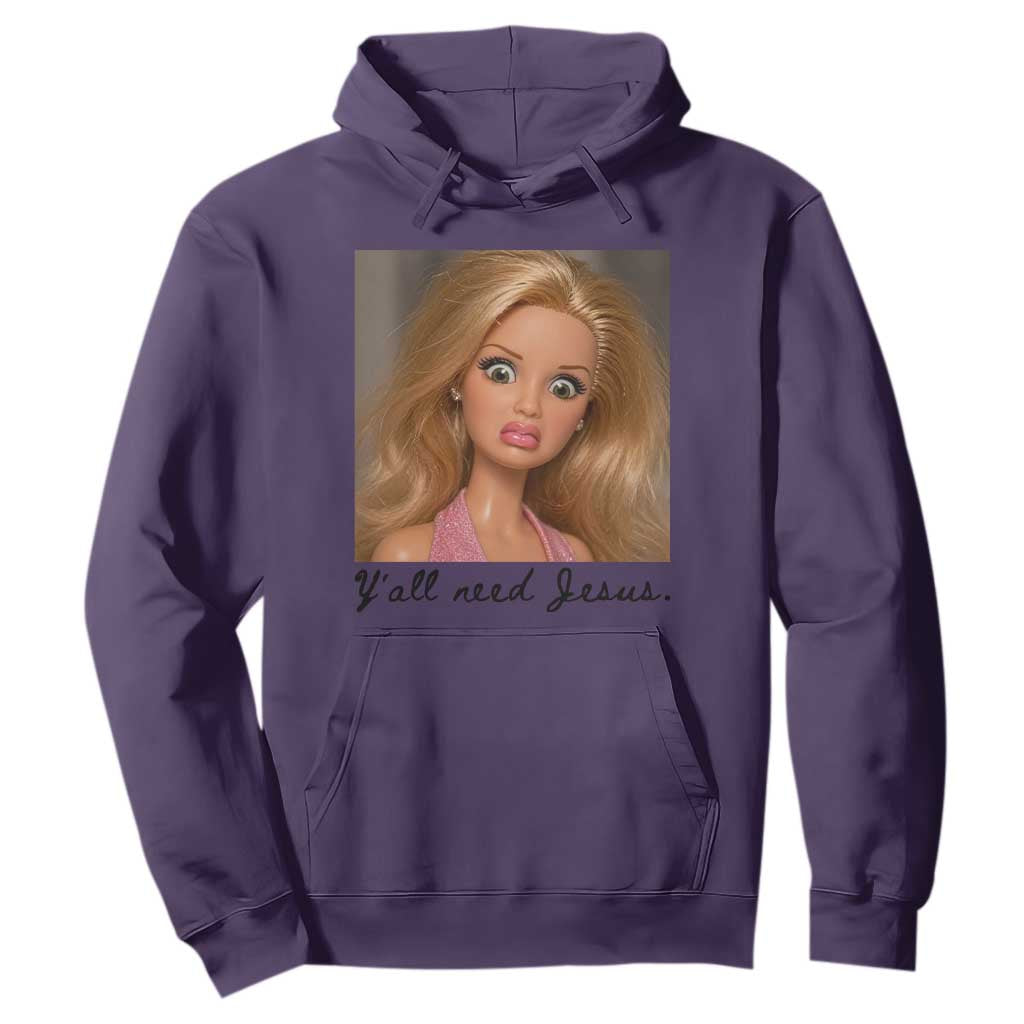 Ya'll Need Jesus Disgusted Face Christian Funny Hoodie TS14 Purple Print Your Wear