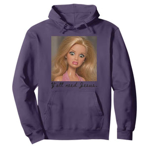 Ya'll Need Jesus Disgusted Face Christian Funny Hoodie TS14 Purple Print Your Wear