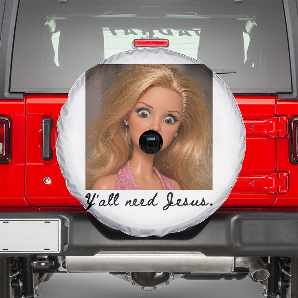 Ya'll Need Jesus Disgusted Face Christian Funny Spare Tire Cover TS14 White Print Your Wear