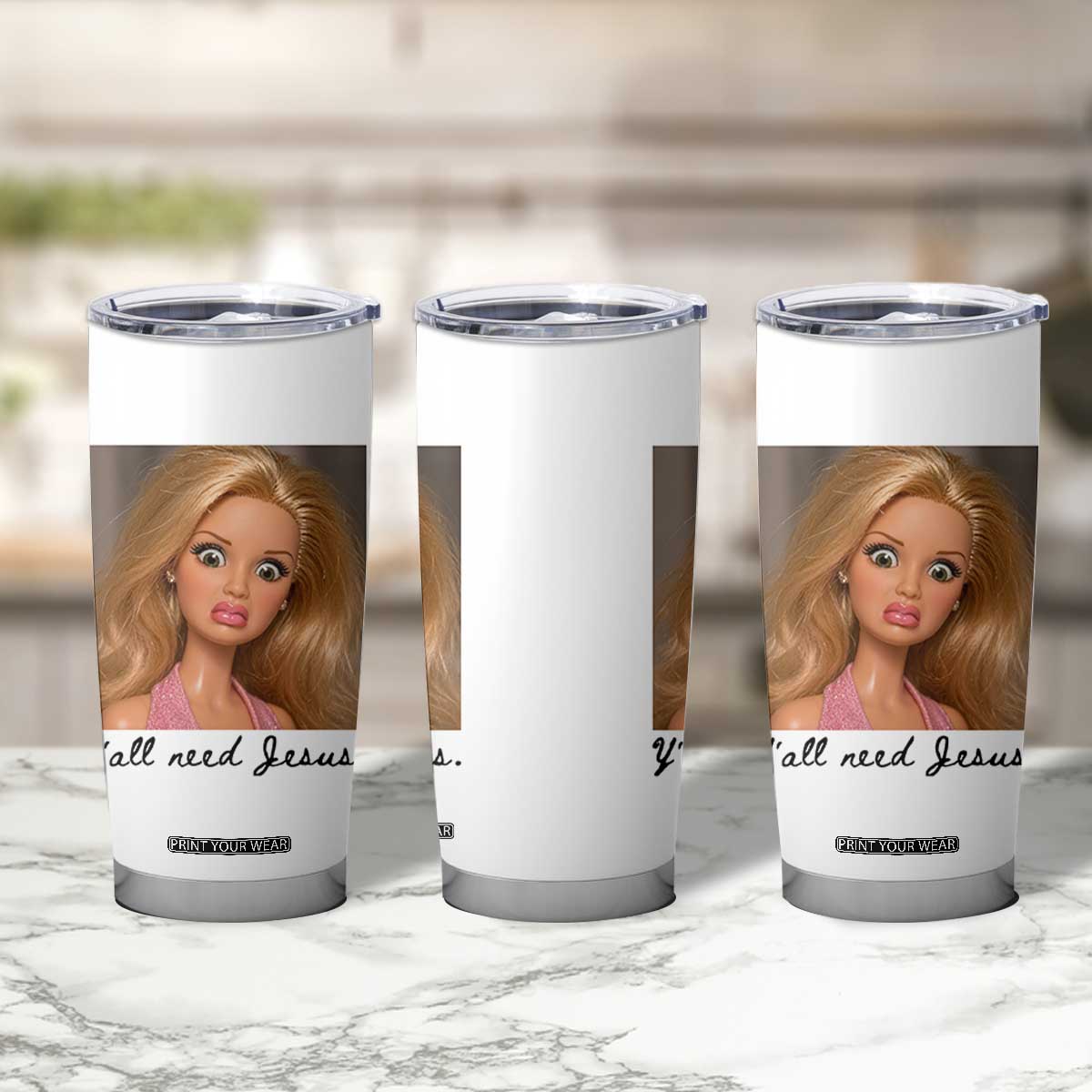 Ya'll Need Jesus Disgusted Face Christian Funny Tumbler Cup TS14 Print Your Wear