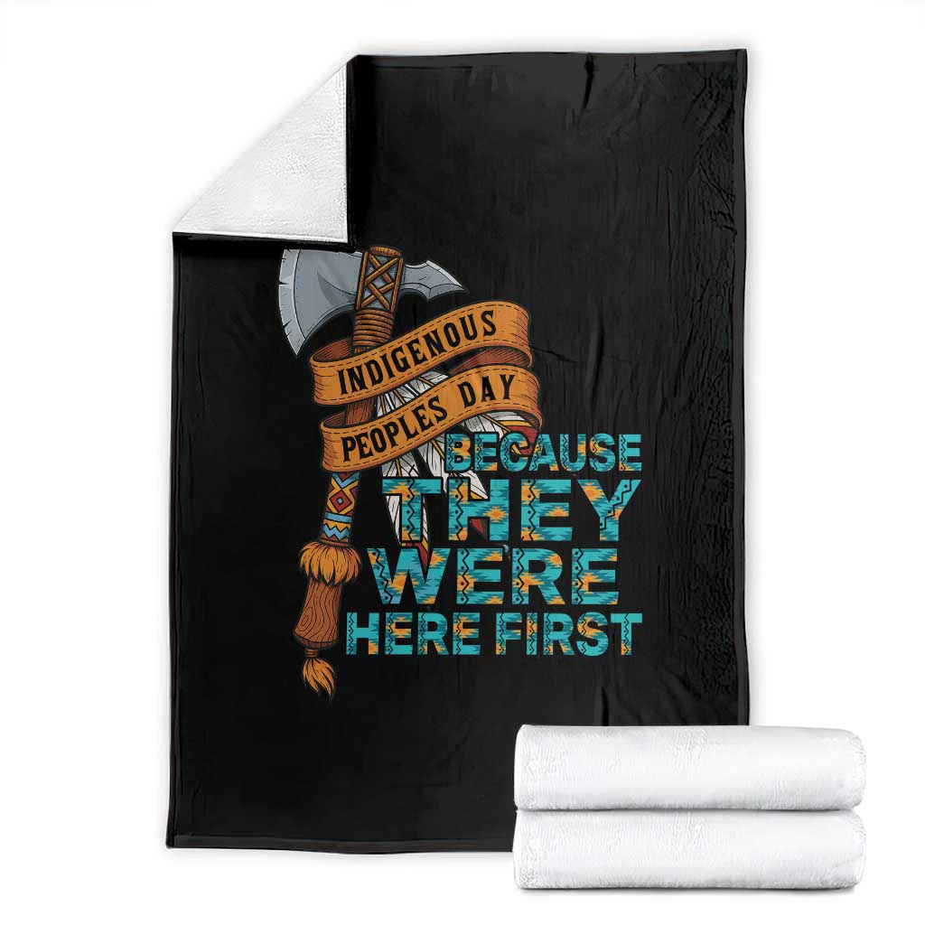 Indigenous People Throw Blanket Native American Day Because They Were Here First TS14 Black Print Your Wear