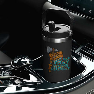 Indigenous People Flip Straw Tumbler Native American Day Because They Were Here First TS14 Print Your Wear