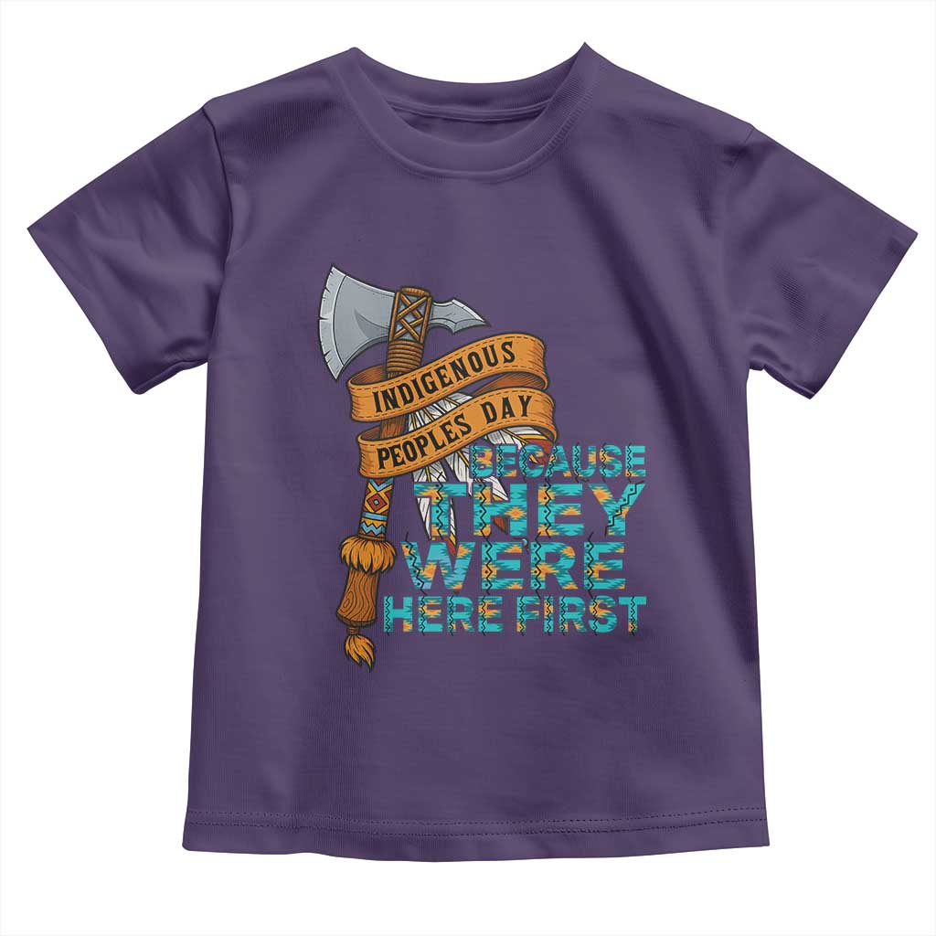 Indigenous People Toddler T Shirt Native American Day Because They Were Here First TS14 Purple Print Your Wear