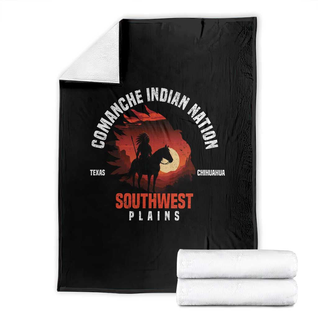 Comanche Native American Indian Chief Respect Throw Blanket TS14 Black Print Your Wear