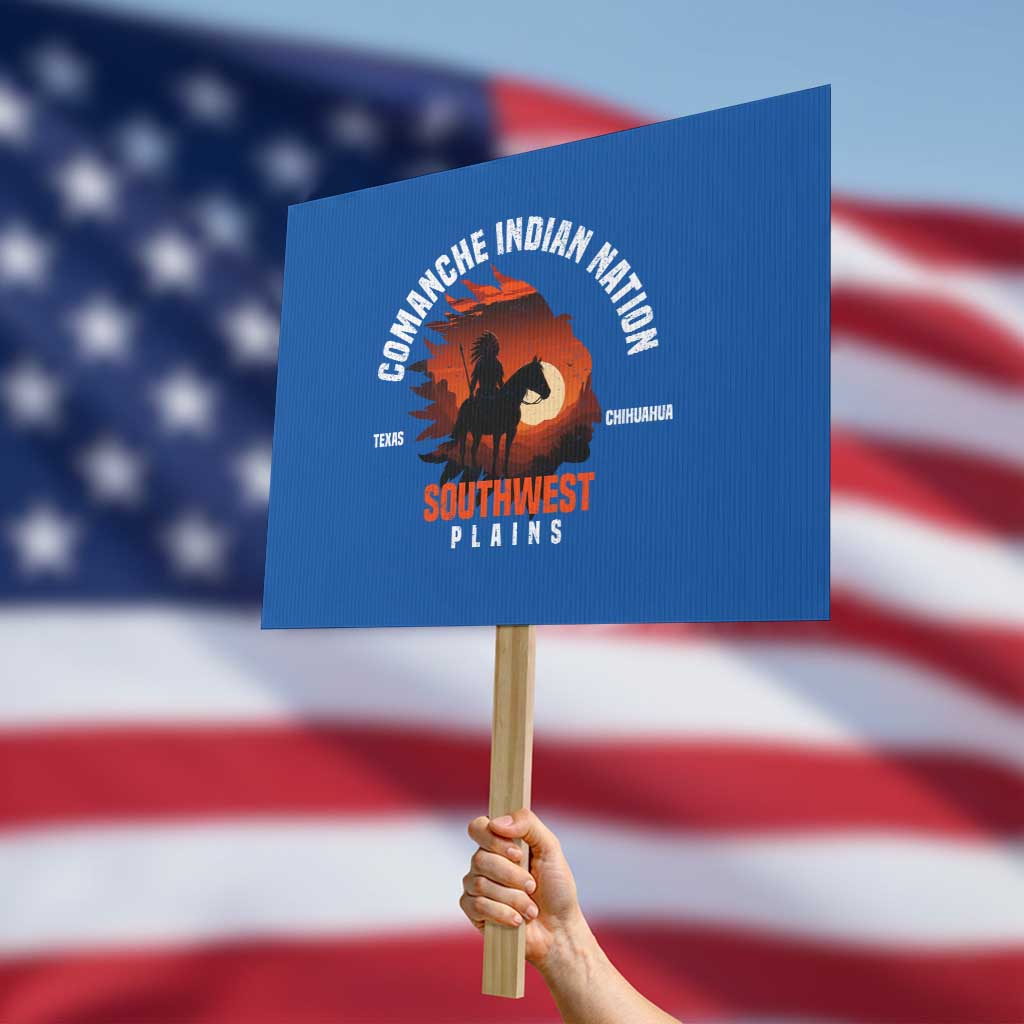 Comanche Native American Indian Chief Respect Protest Sign TS14 Horizontal 18" × 24" Blue Print Your Wear
