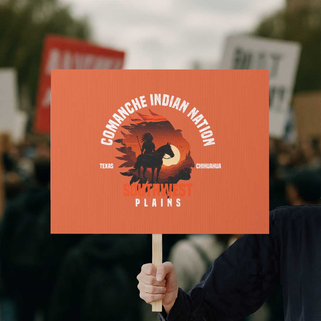 Comanche Native American Indian Chief Respect Protest Sign TS14 Horizontal 18" × 24" Orange Print Your Wear