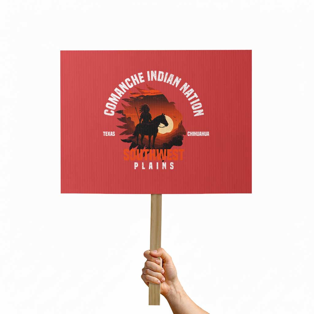 Comanche Native American Indian Chief Respect Protest Sign TS14 Horizontal 18" × 24" Red Print Your Wear