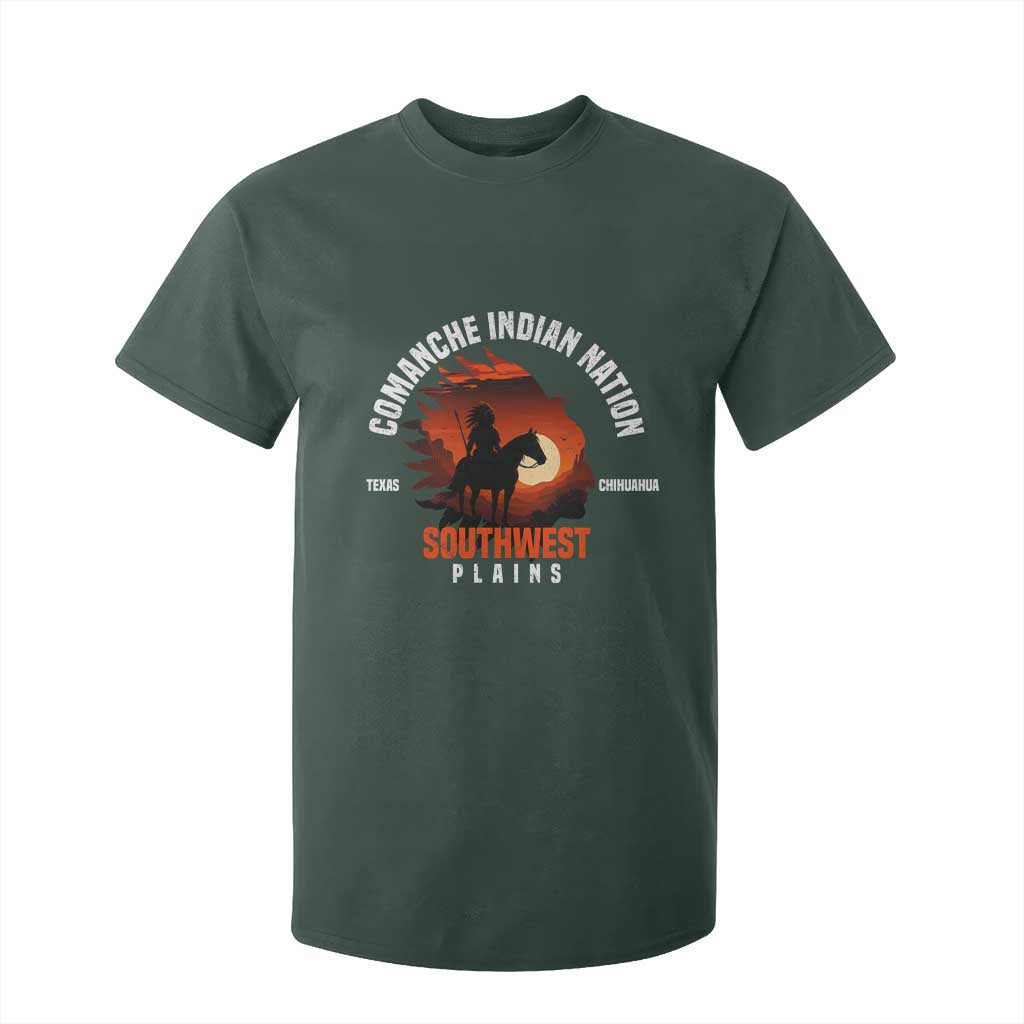 Comanche Native American Indian Chief Respect T Shirt For Kid TS14 Dark Forest Green Print Your Wear
