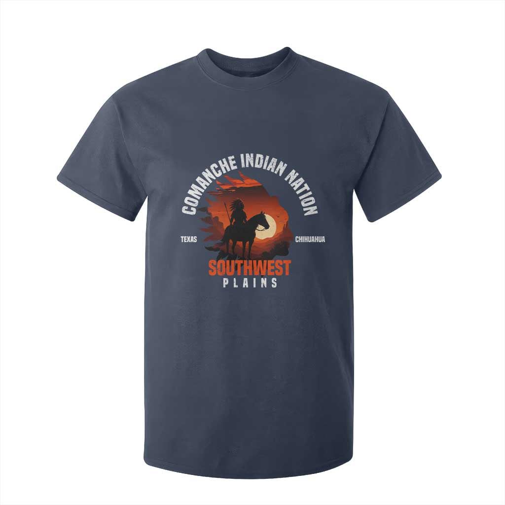 Comanche Native American Indian Chief Respect T Shirt For Kid TS14 Navy Print Your Wear