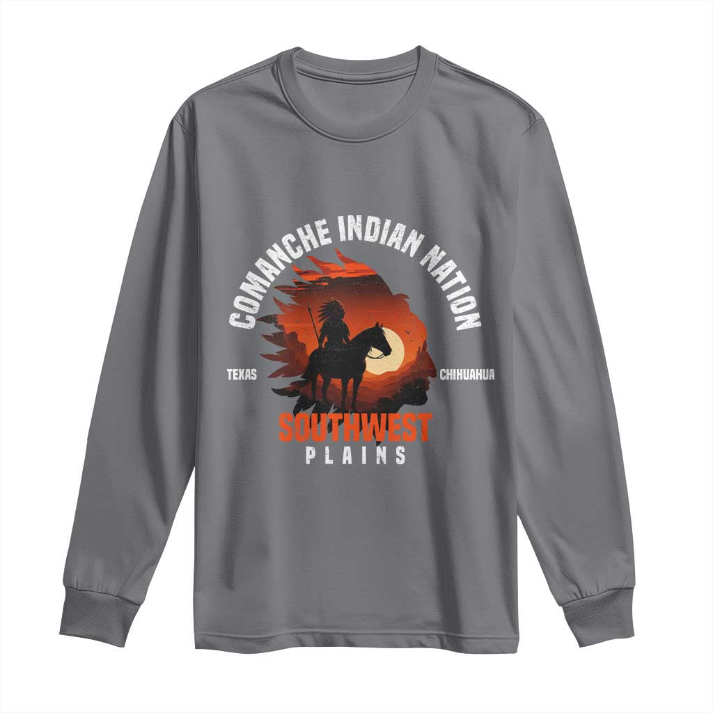 Comanche Native American Indian Chief Respect Long Sleeve Shirt TS14 Charcoal Print Your Wear