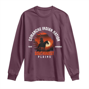 Comanche Native American Indian Chief Respect Long Sleeve Shirt TS14 Maroon Print Your Wear
