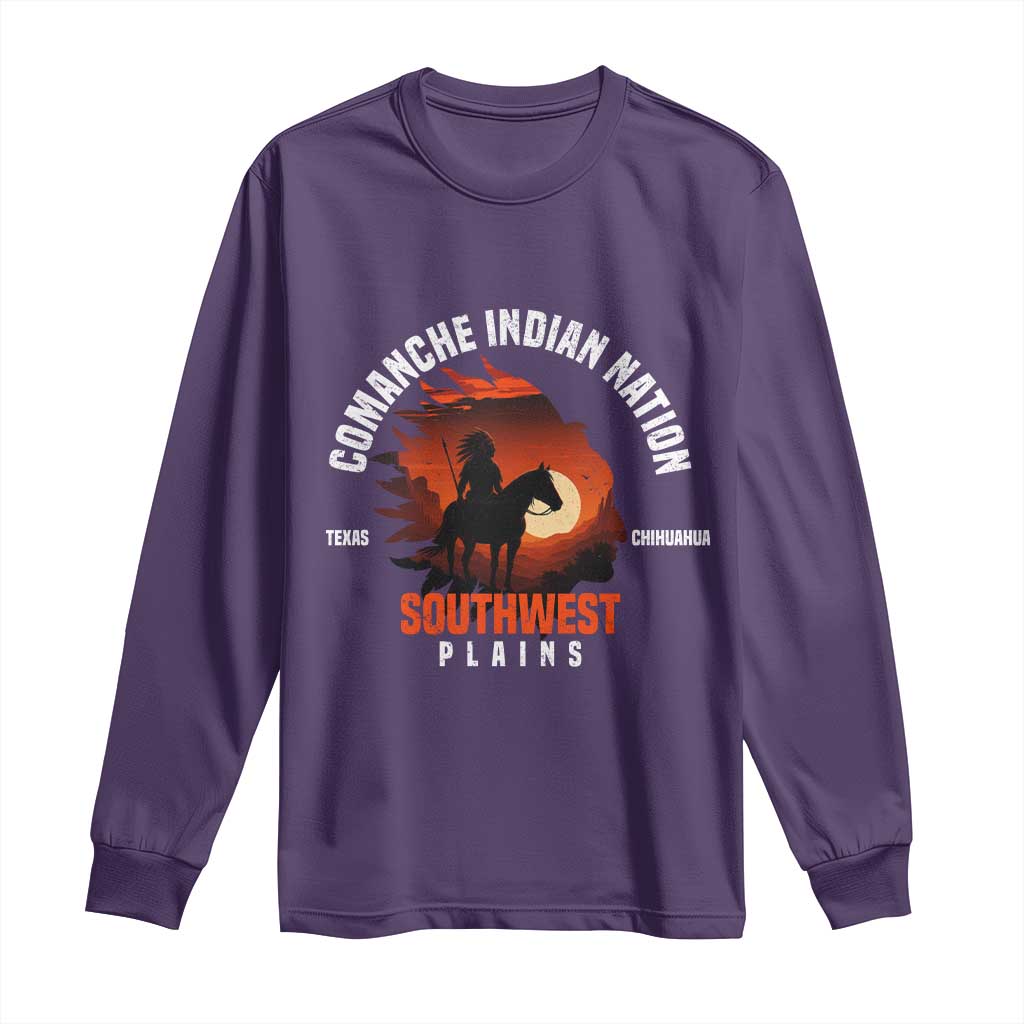 Comanche Native American Indian Chief Respect Long Sleeve Shirt TS14 Purple Print Your Wear