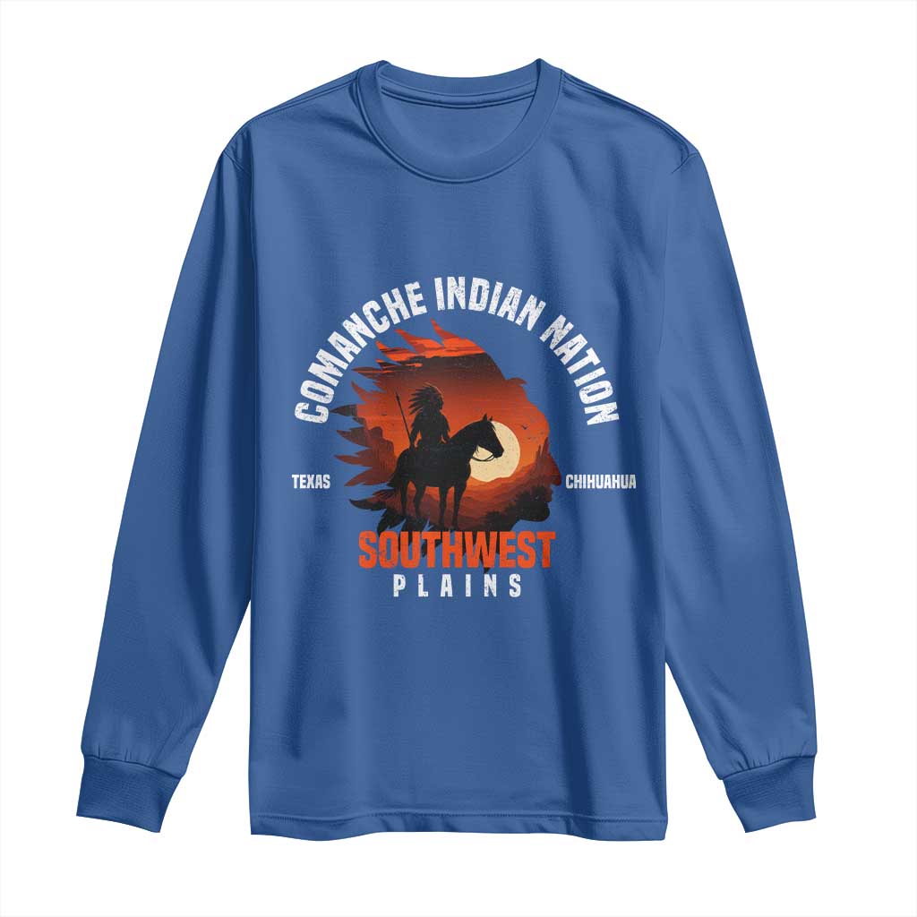 Comanche Native American Indian Chief Respect Long Sleeve Shirt TS14 Royal Blue Print Your Wear