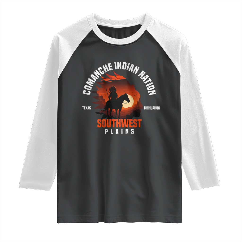 Comanche Native American Indian Chief Respect Raglan Shirt TS14 Black White Print Your Wear
