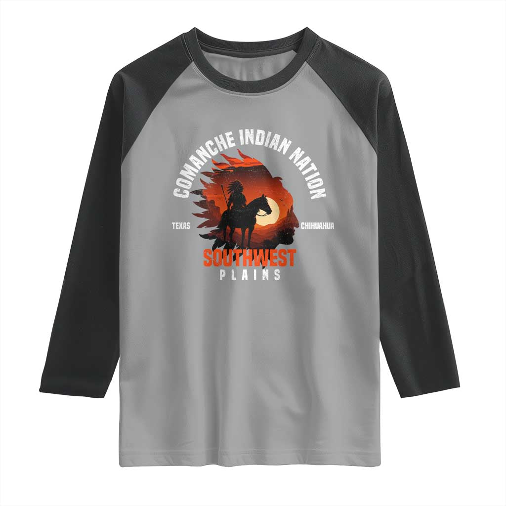 Comanche Native American Indian Chief Respect Raglan Shirt TS14 Sport Gray Black Print Your Wear