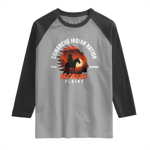Comanche Native American Indian Chief Respect Raglan Shirt TS14 Sport Gray Black Print Your Wear