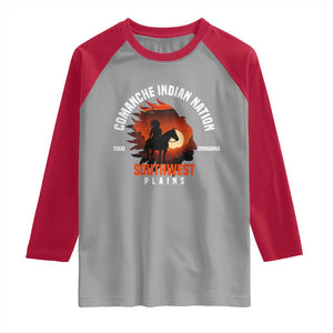 Comanche Native American Indian Chief Respect Raglan Shirt TS14 Sport Gray Red Print Your Wear