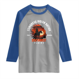 Comanche Native American Indian Chief Respect Raglan Shirt TS14 Sport Gray Royal Print Your Wear